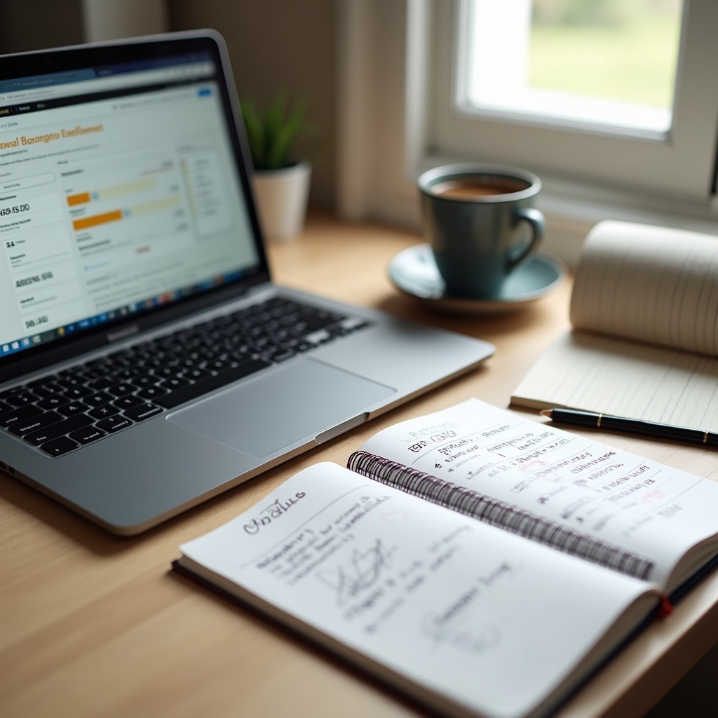 Przegląd materiałów kursu psychologii pieniądza na ekranie laptopa